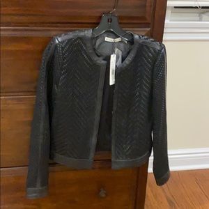 Alice and Olivia Kidman weaved leather jacket